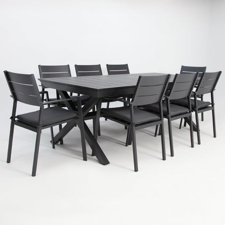 Tyler 11pc Extension Dining Setting - Anthracite