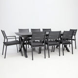 Tyler 11pc Extension Dining Setting - Anthracite