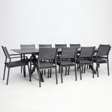 Tyler 11pc Extension Dining Setting - Anthracite