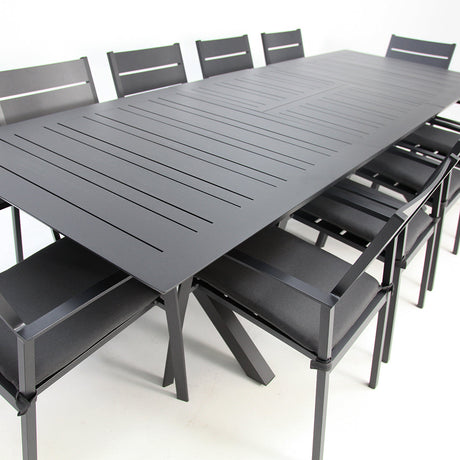 Tyler 11pc Extension Dining Setting - Anthracite