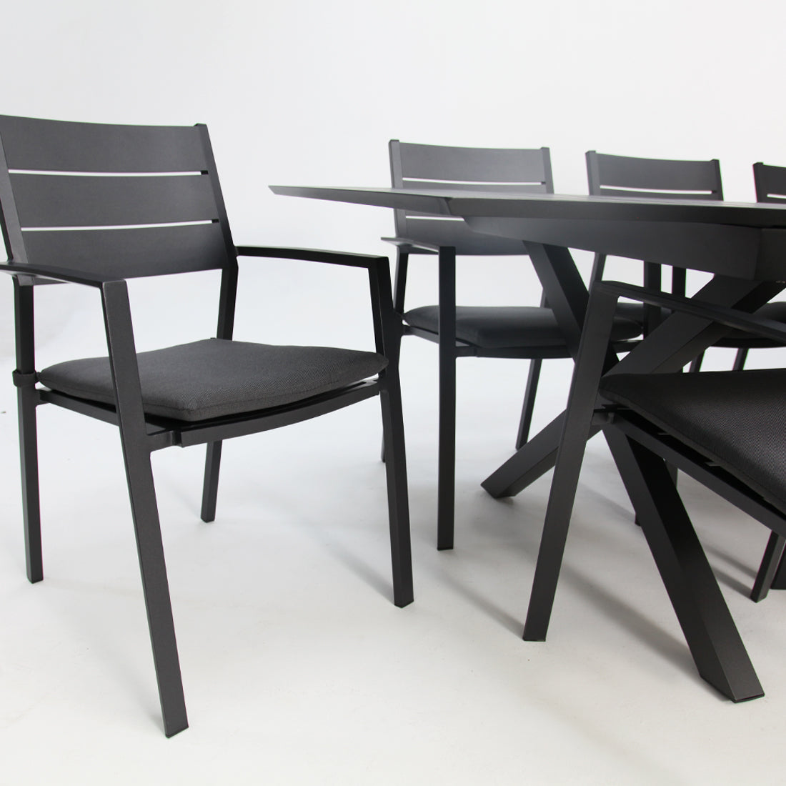 Tyler 11pc Extension Dining Setting - Anthracite