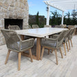 Veltis Albenga 9pc Travertine Dining Setting
