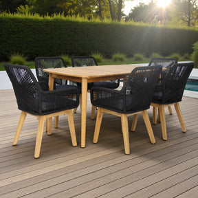 Versailles Albenga 7pc Dining Setting - Black