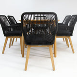 Versailles Albenga 7pc Dining Setting - Black