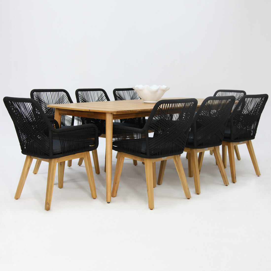 Versailles Albenga 9pc Dining Setting - Black