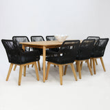 Versailles Albenga 9pc Dining Setting - Black