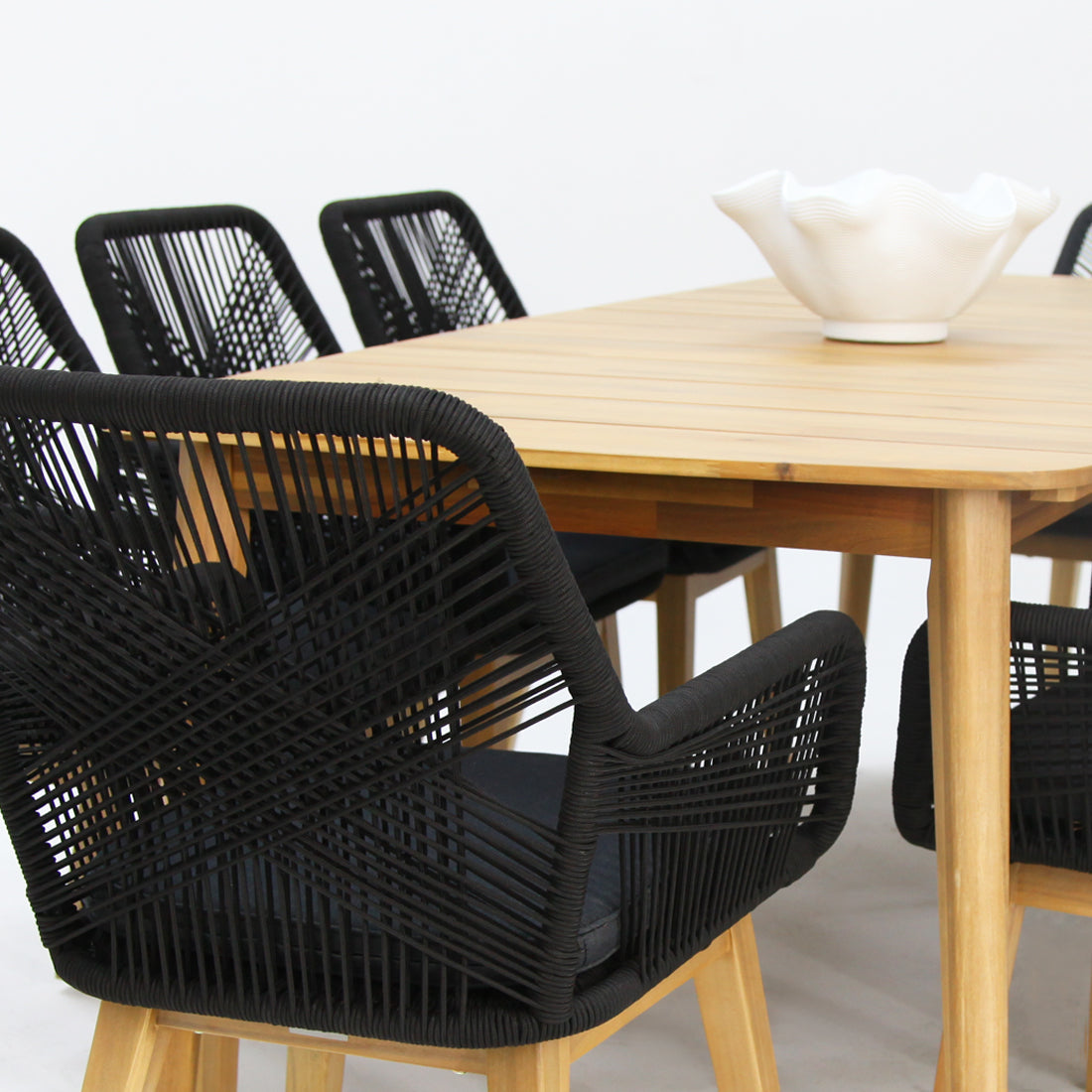 Versailles Albenga 9pc Dining Setting - Black
