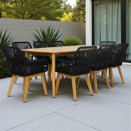 Versailles Albenga 9pc Dining Setting - Black