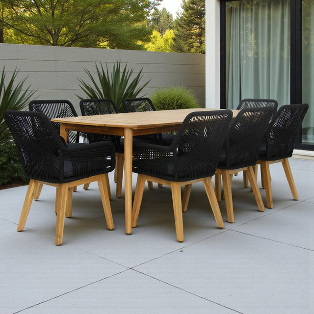 Versailles Albenga 9pc Dining Setting - Black