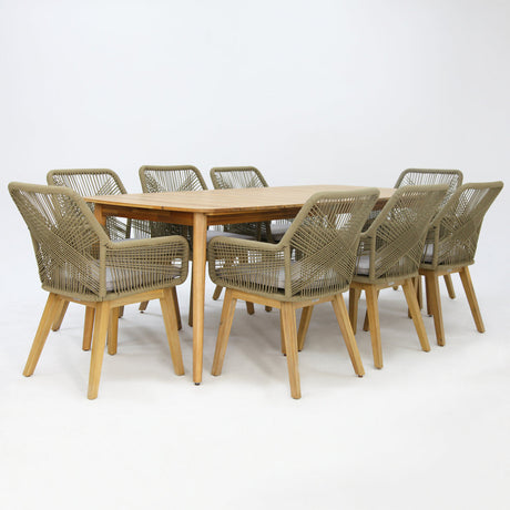 Versailles Albenga 9pc Dining Setting - Taupe