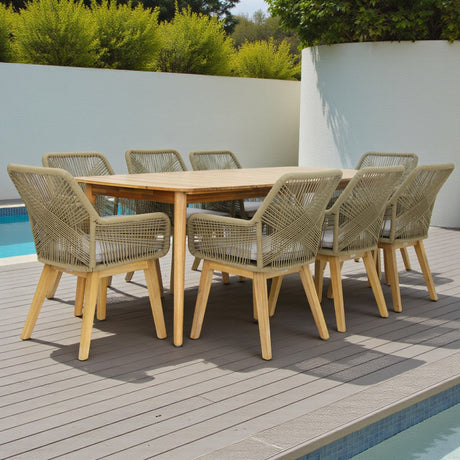 Versailles Albenga 9pc Dining Setting - Taupe