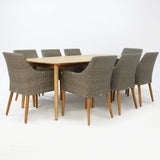 Versailles Faro 9pc Dining Set - Grey