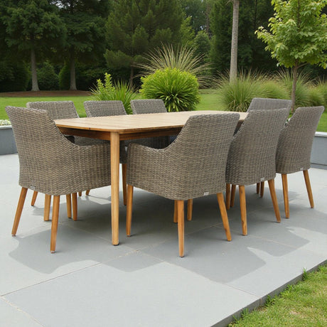 Versailles Faro 9pc Dining Set - Grey