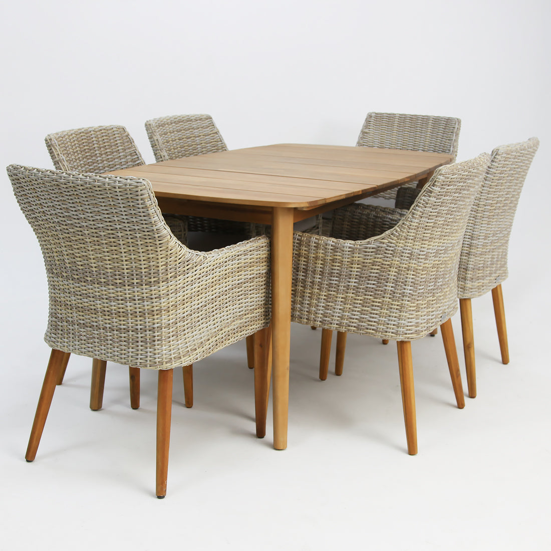 Versailles Faro 7pc Dining Set - White Natural