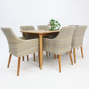 Versailles Faro 7pc Dining Set - White Natural