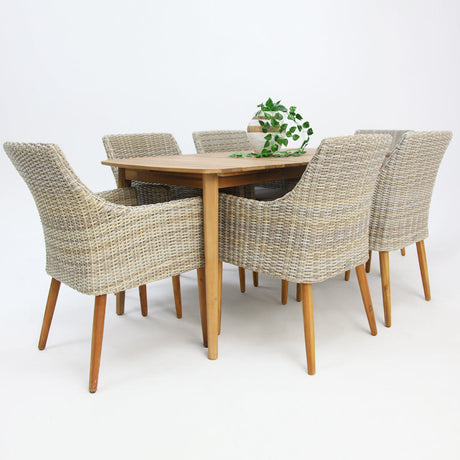 Versailles Faro 7pc Dining Set - White Natural