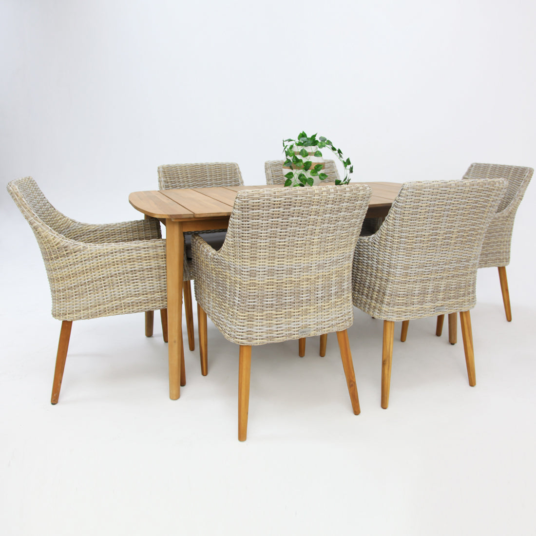 Versailles Faro 7pc Dining Set - White Natural