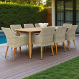 Versailles Faro 9pc Dining Set - White Natural