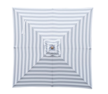 Replacement Canopy for 2m Bamboo Umbrella - Grey and White Stripe