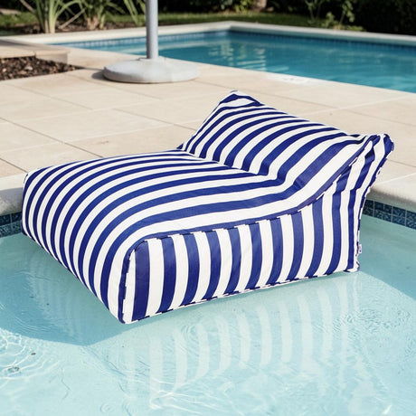 Drift Away Floating Beanbag - Navy and White Stripe