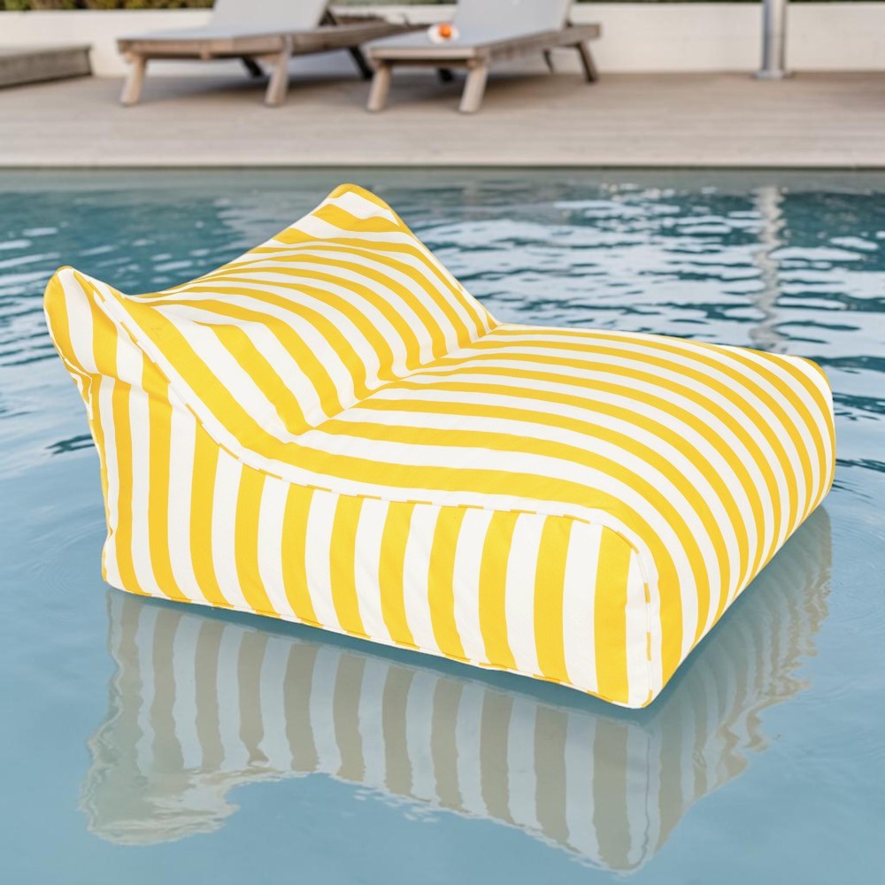 Drift Away Floating Beanbag - Yellow and White Stripe