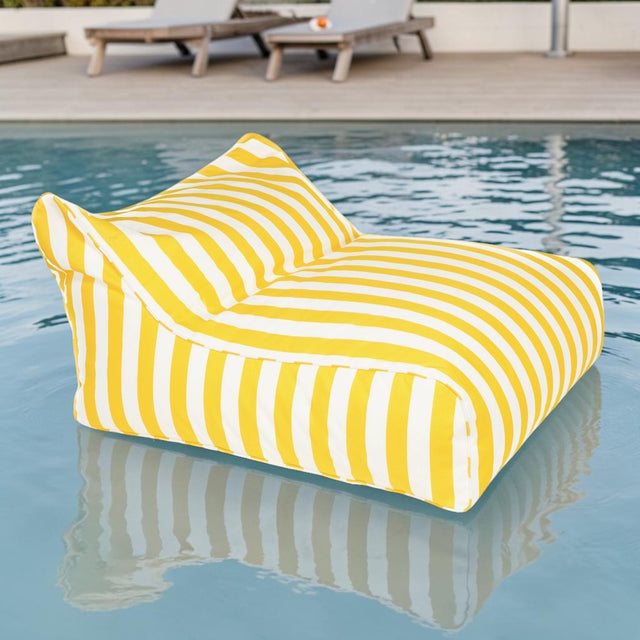 Drift Away Floating Beanbag - Yellow and White Stripe