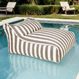 Drift Away Floating Beanbag - Taupe and White Stripe