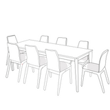 Odie Home Premium 9pc Dining Setting Cover - Black