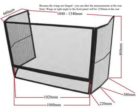 Child Guard Mesh Fire Screen for Inbuilt Woodheaters