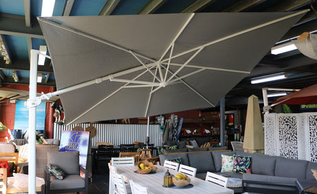 Regis 3m Square Cantilever Umbrella - White Frame