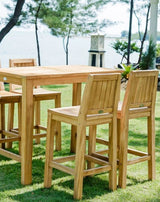 Teak Bar Stool with Backrest Set