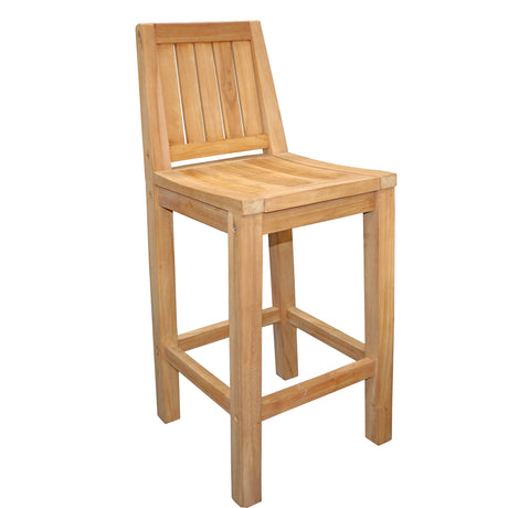 Teak Bar Stool with Backrest