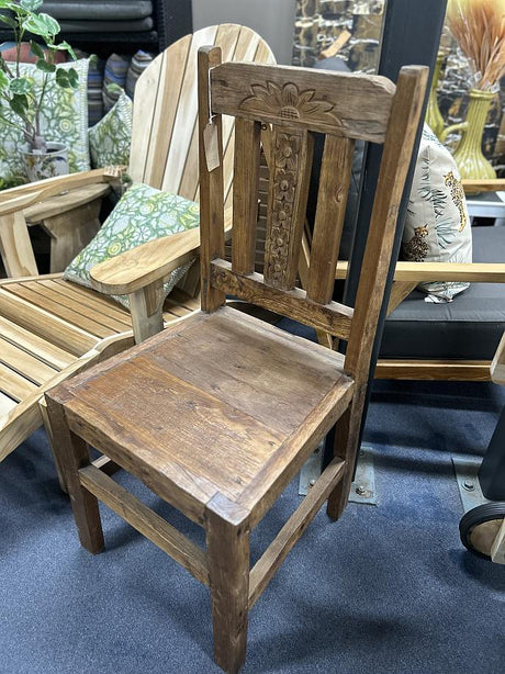 Teak Carved Side Chair