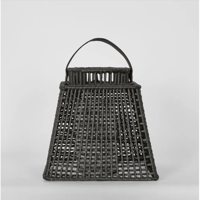 Eden Rattan Lantern Square Black