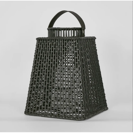 Eden Rattan Lantern Square Black