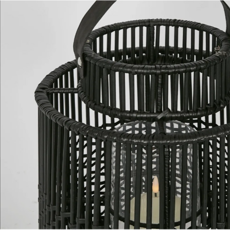 Kyra Rattan Lantern Black