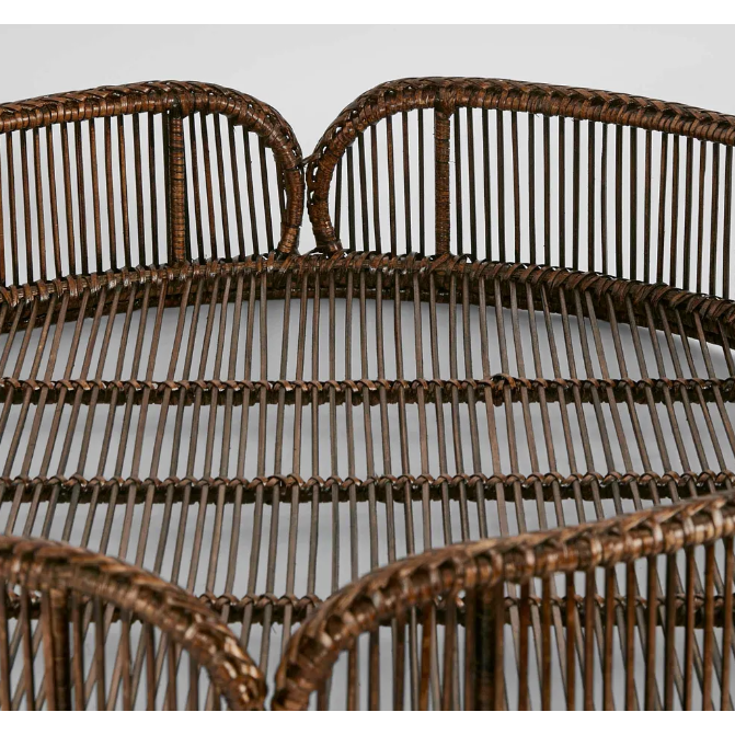 Luca Rattan Round Antique Brown Large
