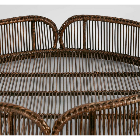 Luca Rattan Round Antique Brown Large