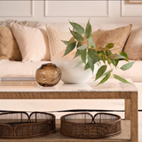 Luca Rattan Round Antique Brown Large