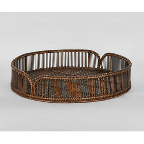 Luca Rattan Round Antique Brown Large