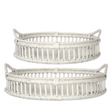 Tray Rattan Bahama White Large