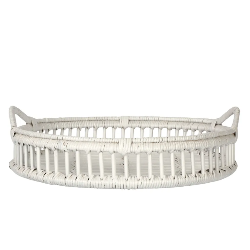 Tray Rattan Bahama White Small