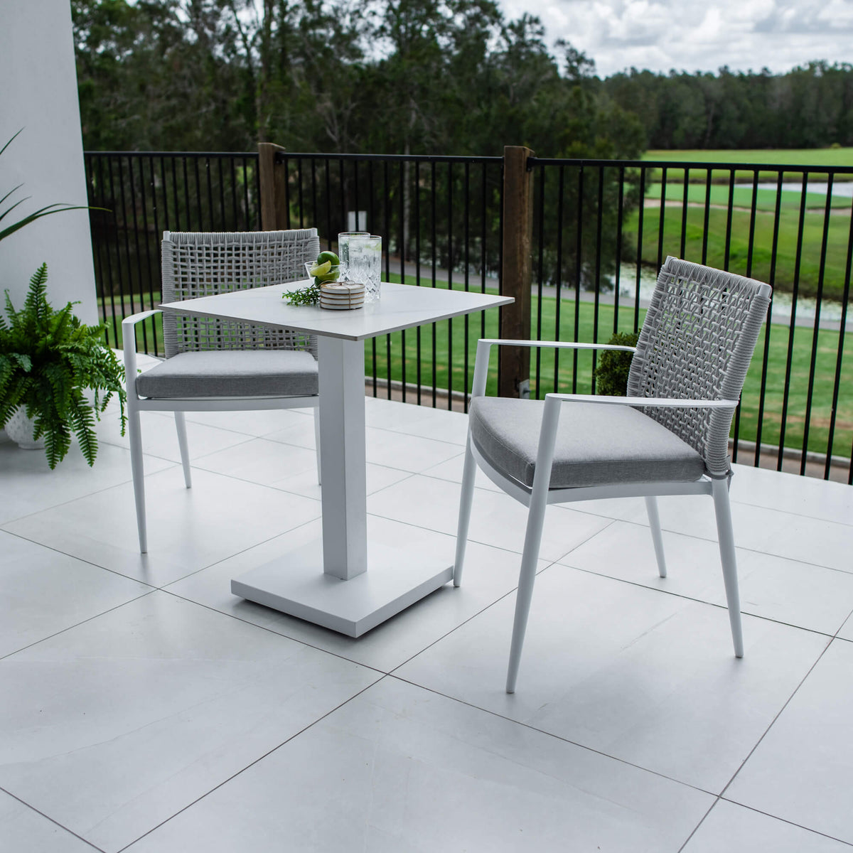 Vienna Rope Lennox - 3pce (60x60) - Outdoor Bistro Set
