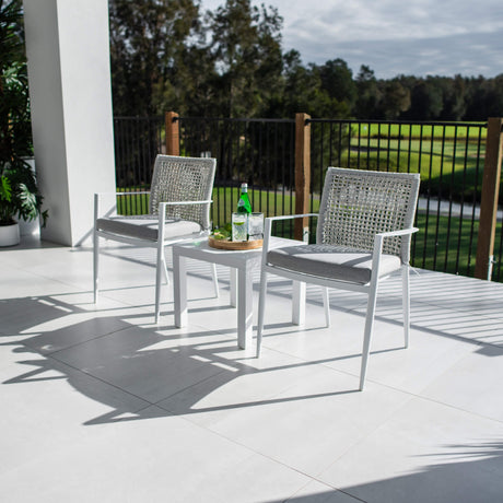 Vienna Rope Slat - 3pce - Outdoor Bistro Set