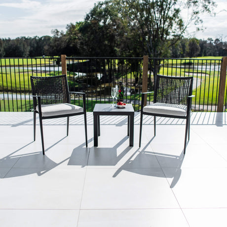 Vienna Rope Slat - 3pce - Outdoor Bistro Set