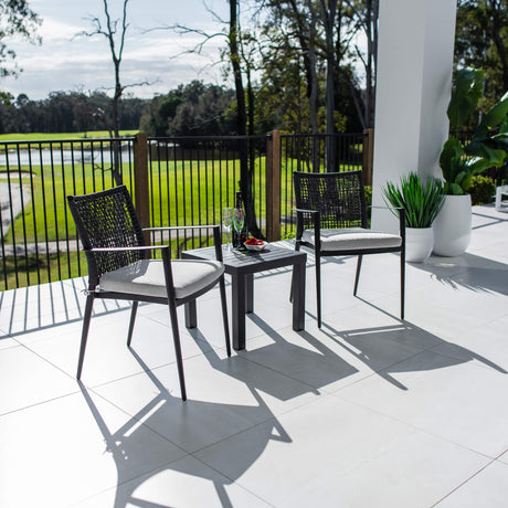 Vienna Rope Slat - 3pce - Outdoor Bistro Set