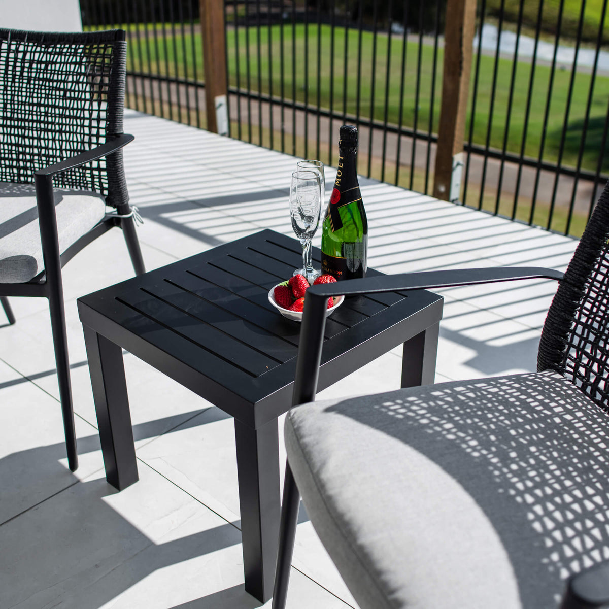 Vienna Rope Slat - 3pce - Outdoor Bistro Set