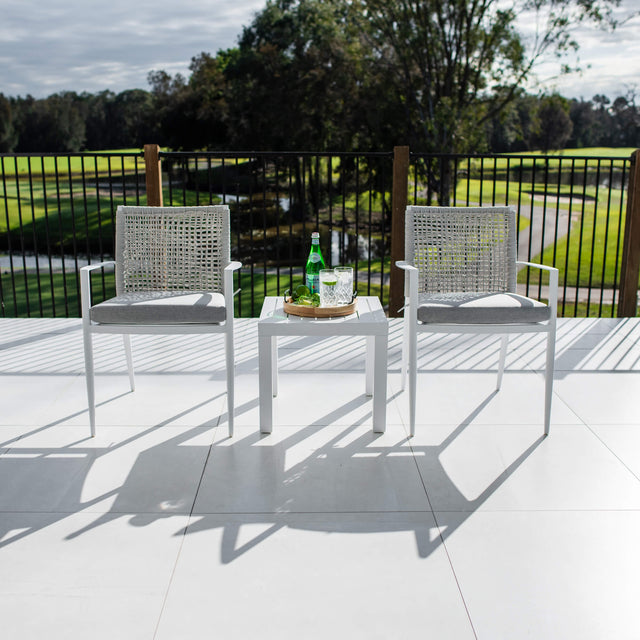Vienna Rope Slat - 3pce - Outdoor Bistro Set
