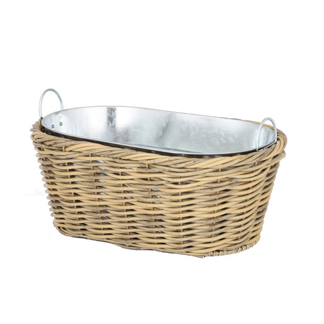 Bubbles PE Rattan Cooler Nat 43x28x18cm