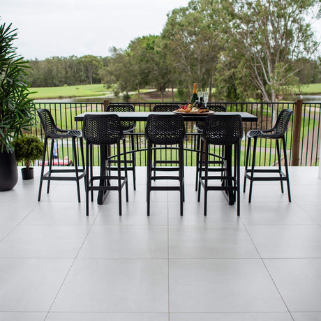 Air 75 Bergen - 9pce (200x65) - Outdoor Bar Set